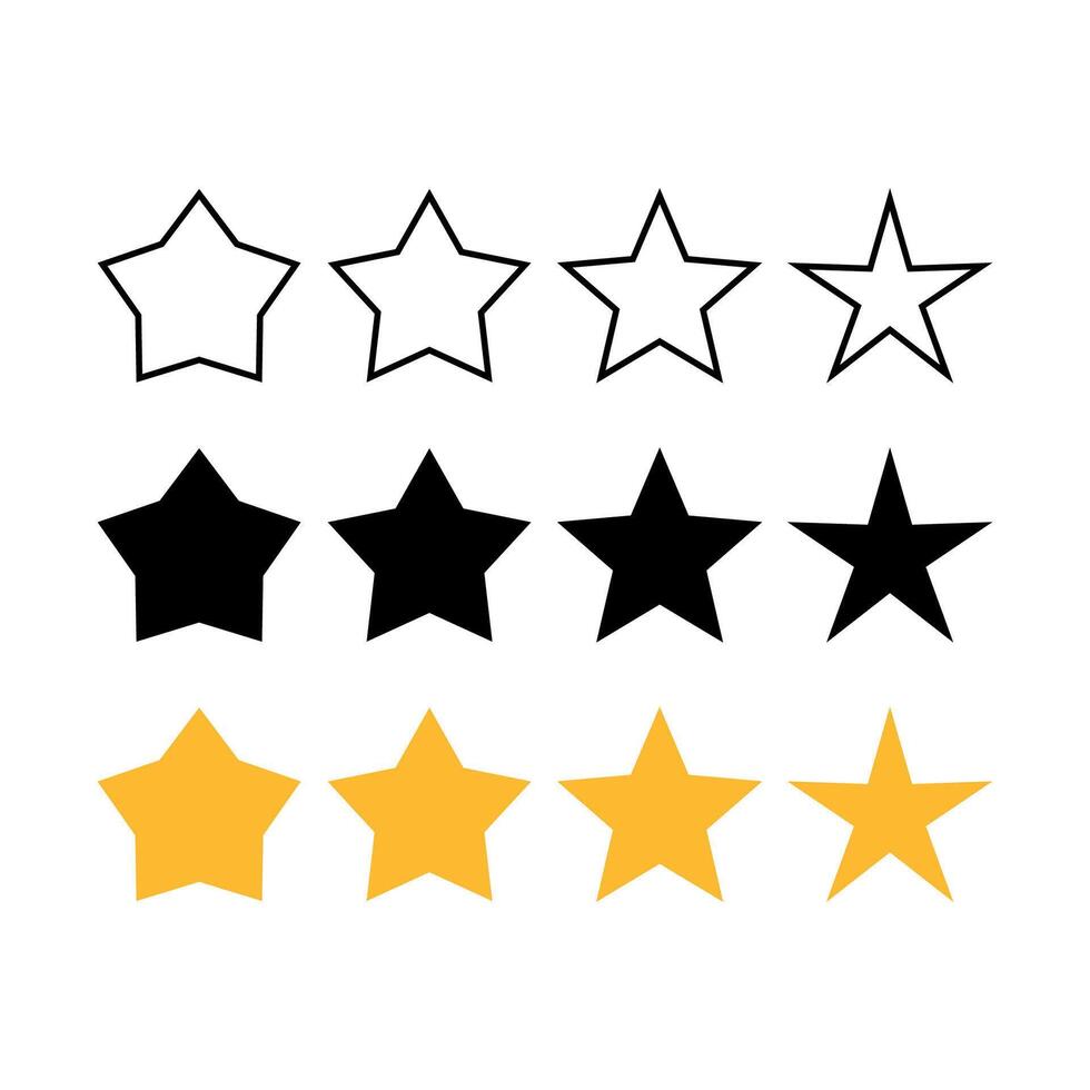 Stars Set Three Styles vector
