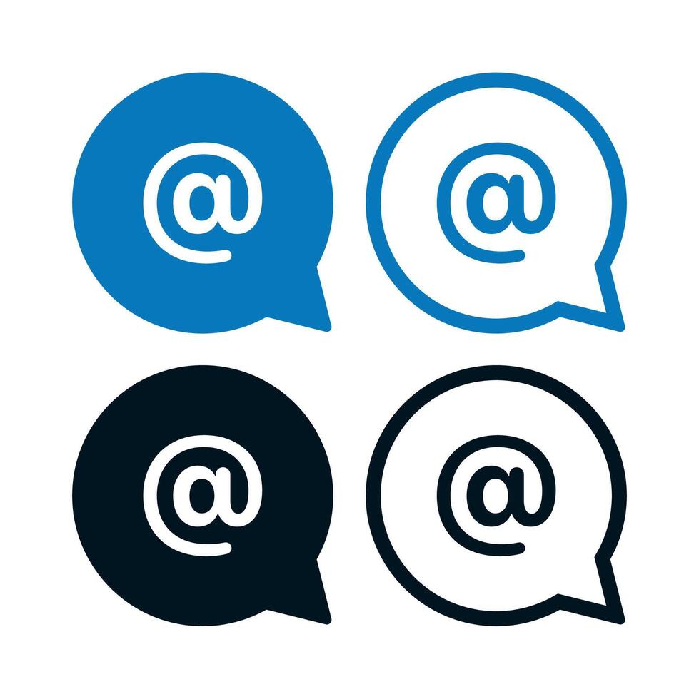 At Sign Message Bubbles Set vector