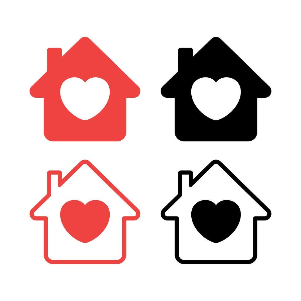Heart Home Set vector