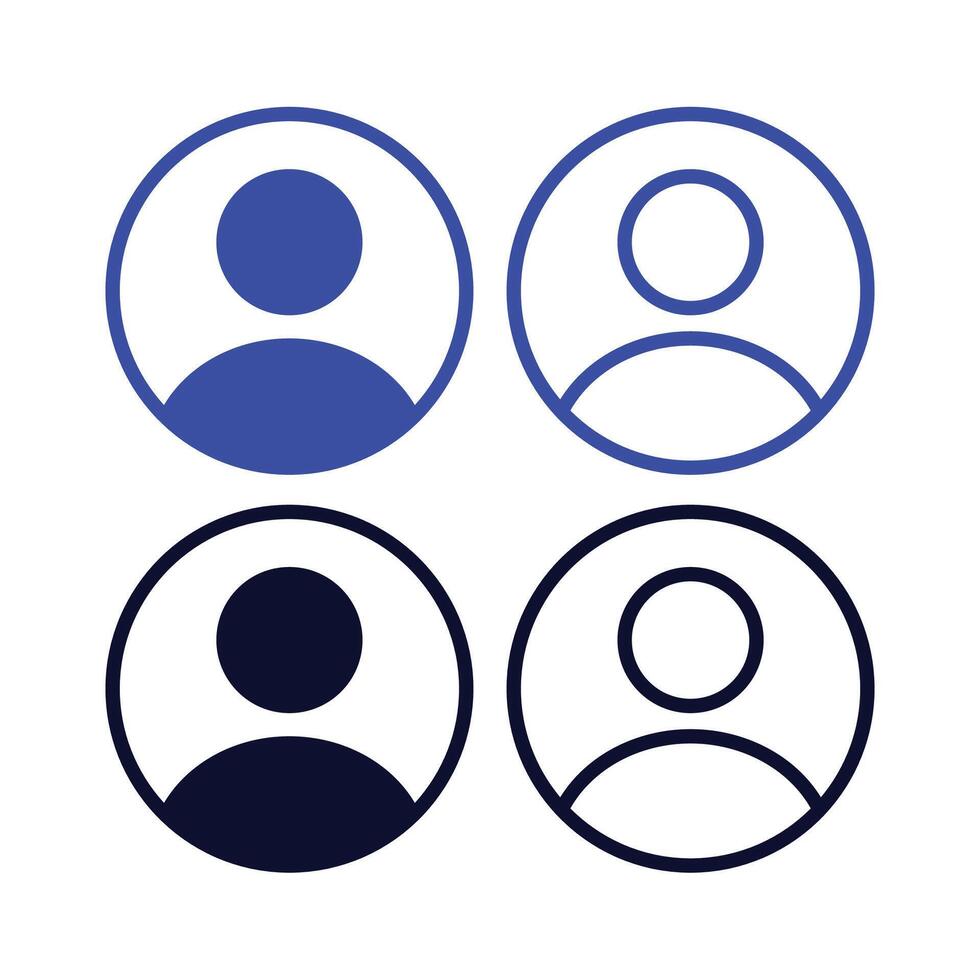 User Circles Outline And Filled vector