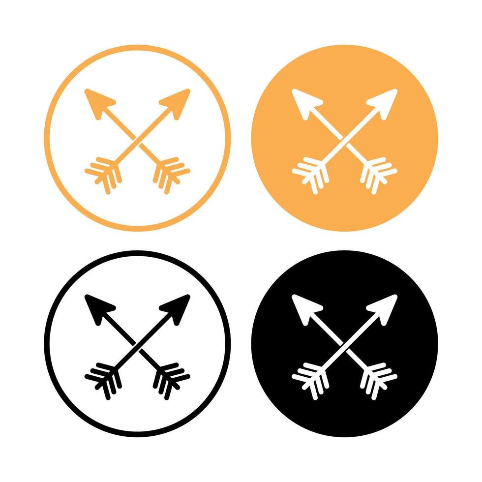 Crossed Arrows Circle Logo Set vector