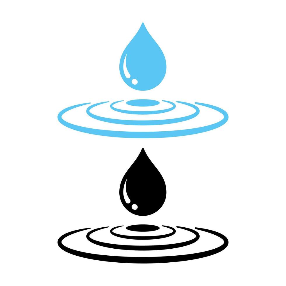 Droplet Into Water Black And Blue vector