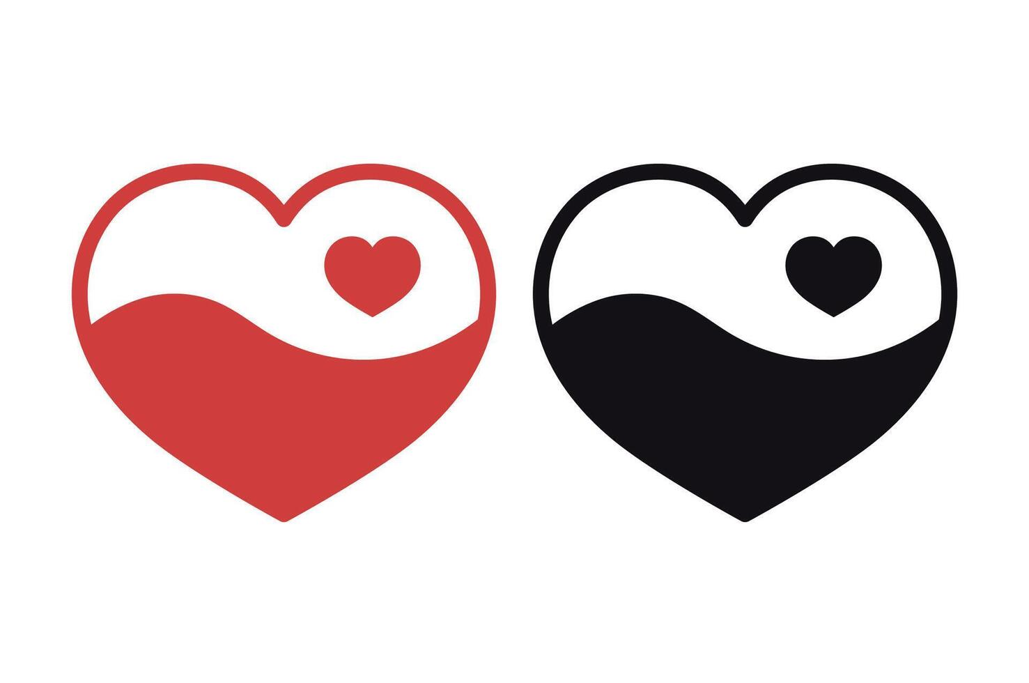 Hearts Wave Style Set vector