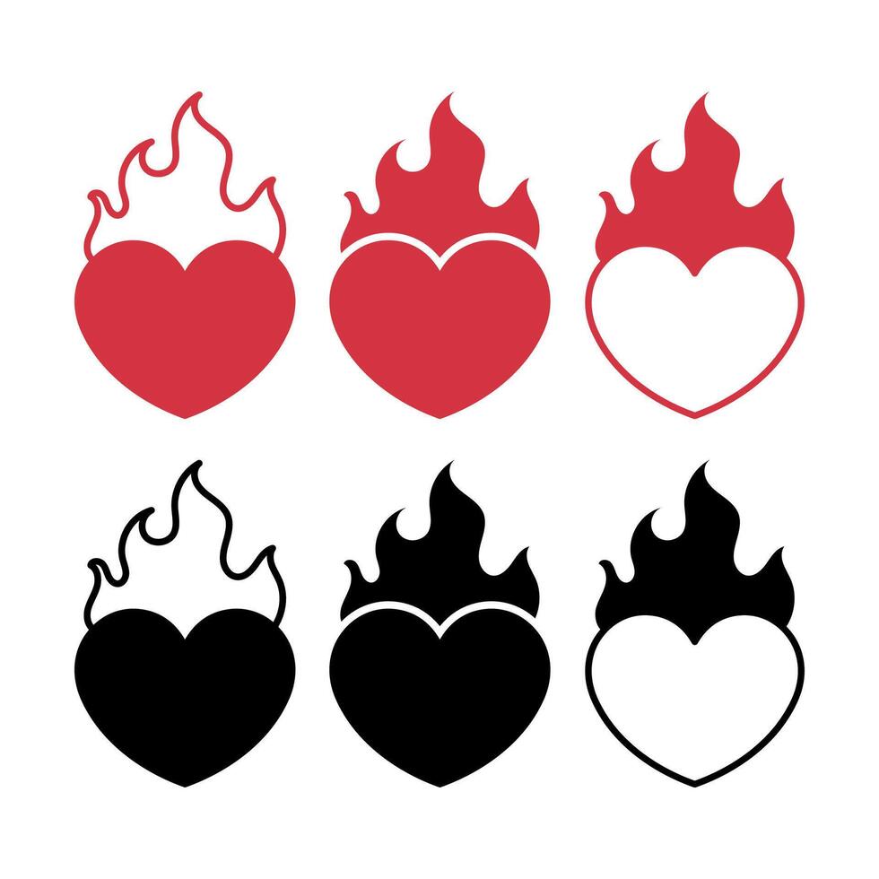 Hearts On Fire Set vector