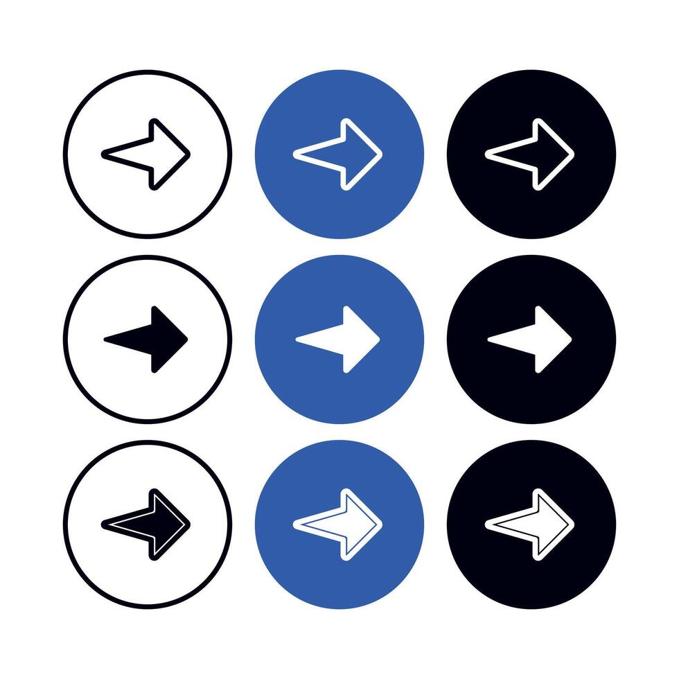 Right Arrows Circles Set vector
