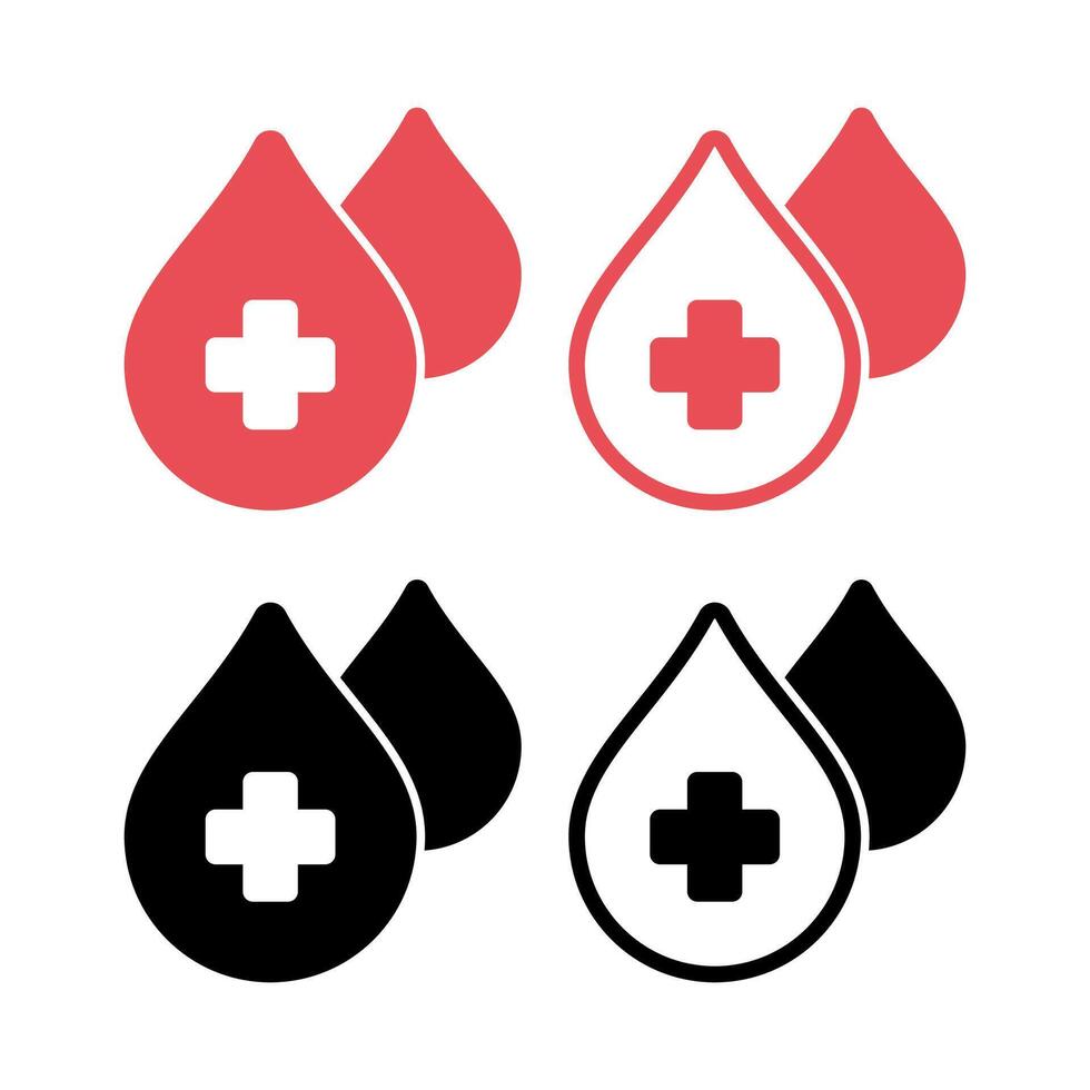 Medical Droplets Double Drops Set vector