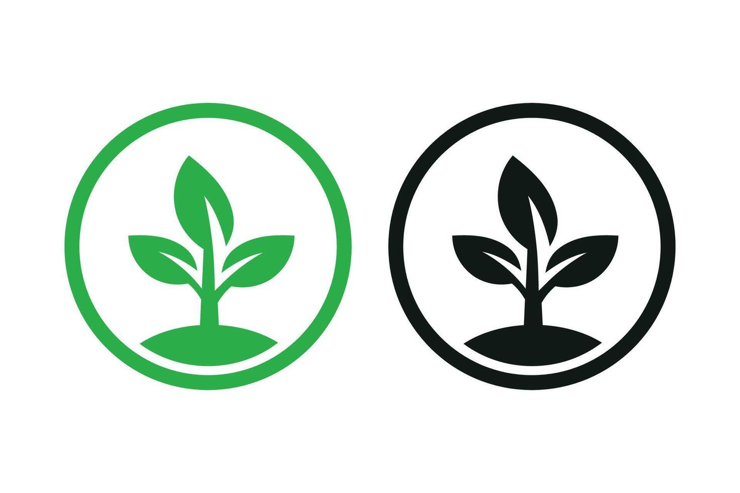 Plant Circles Set Of Two vector