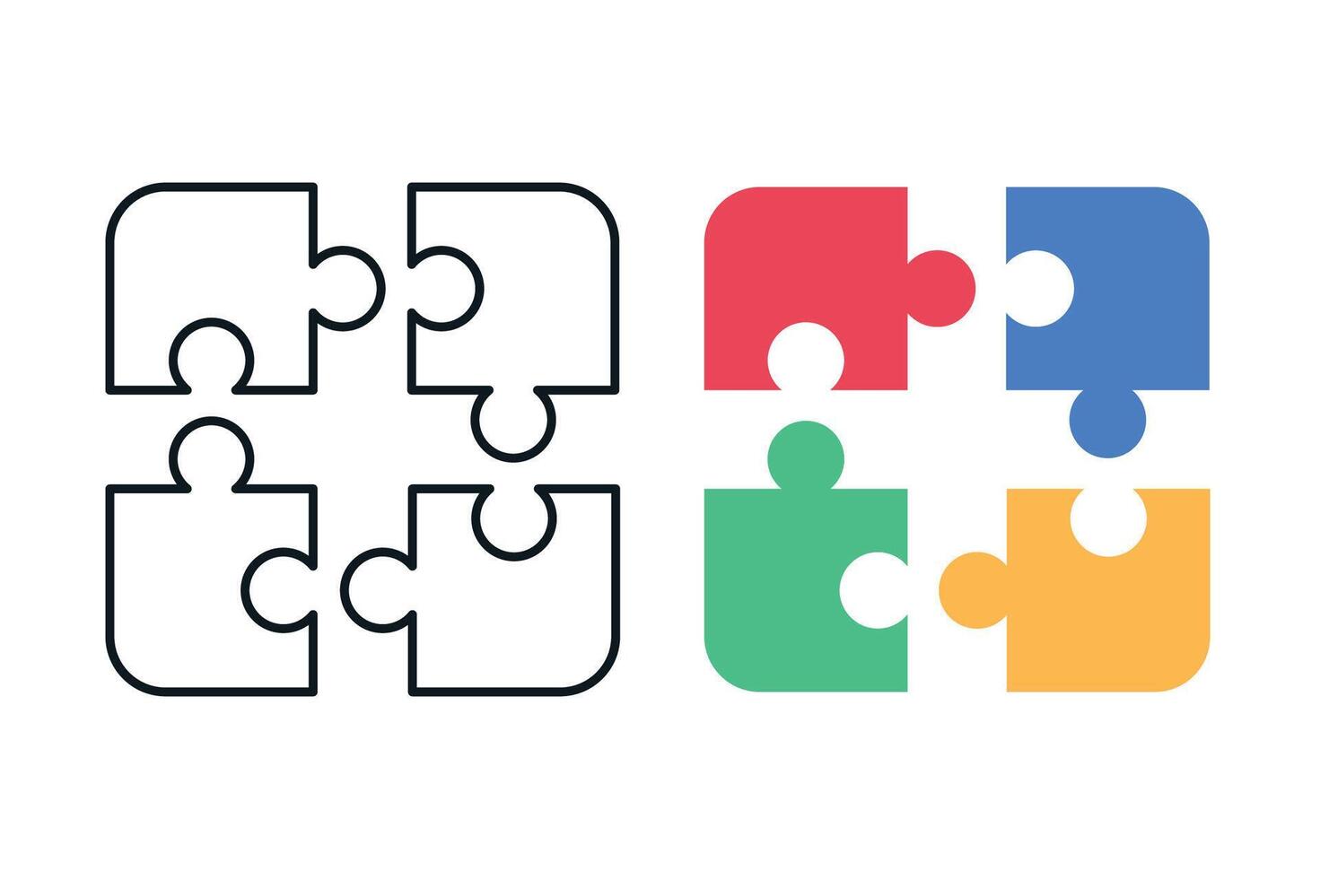 Puzzle Pieces Set vector