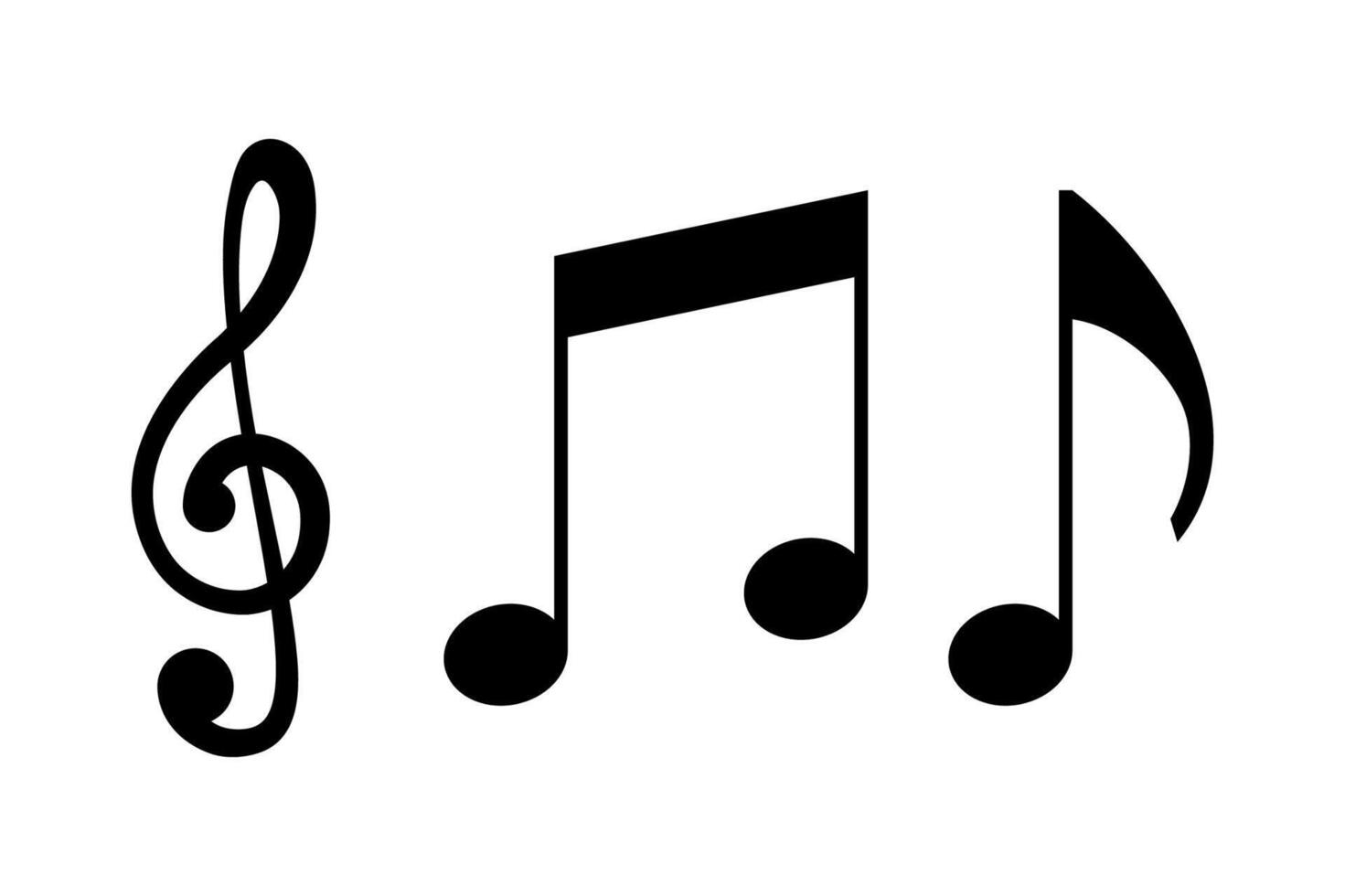 Music Notes Set Of Three vector