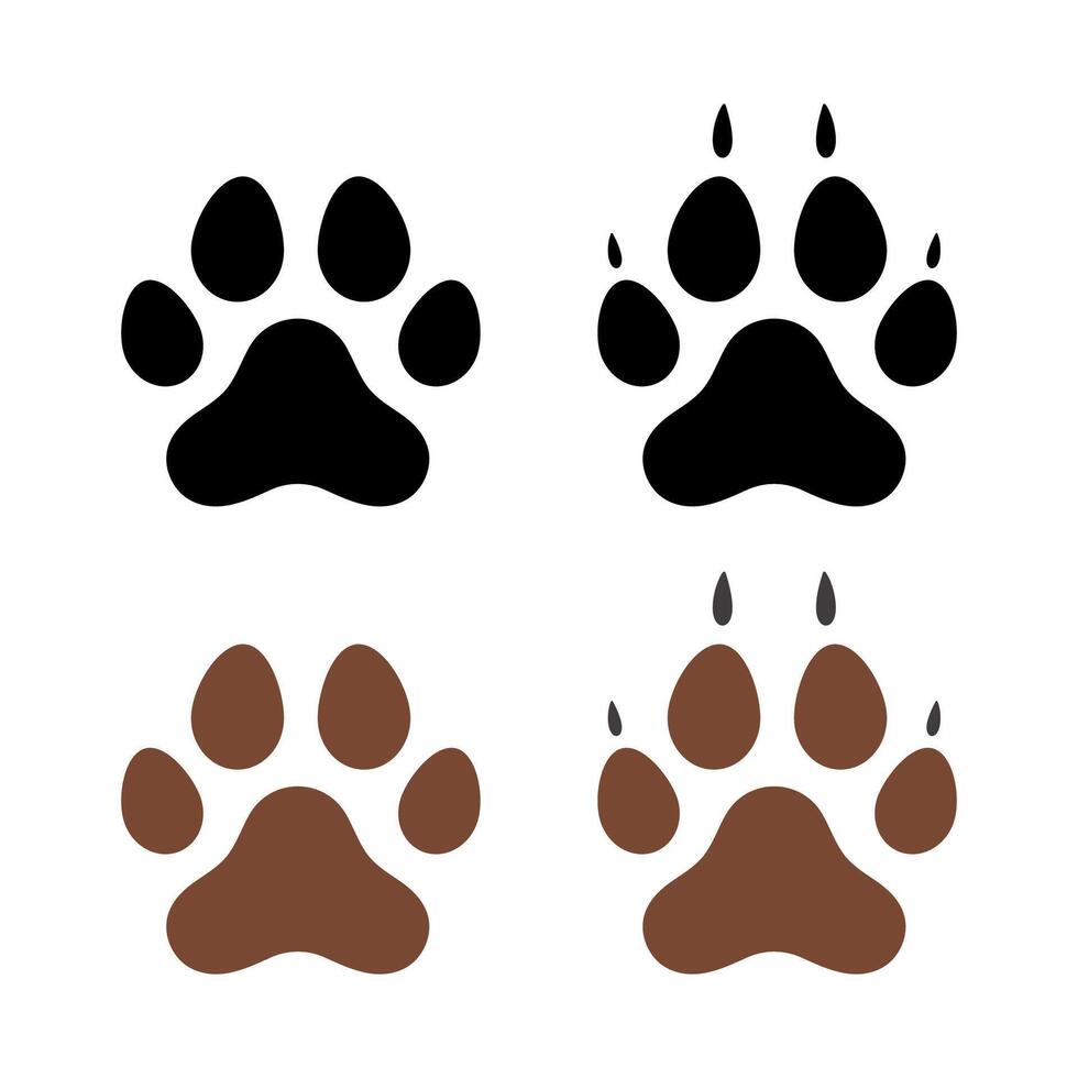 Paw Prints Set Brown And Black vector