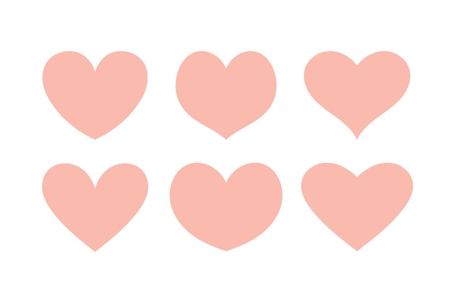 Pastel Pink Hearts Set vector