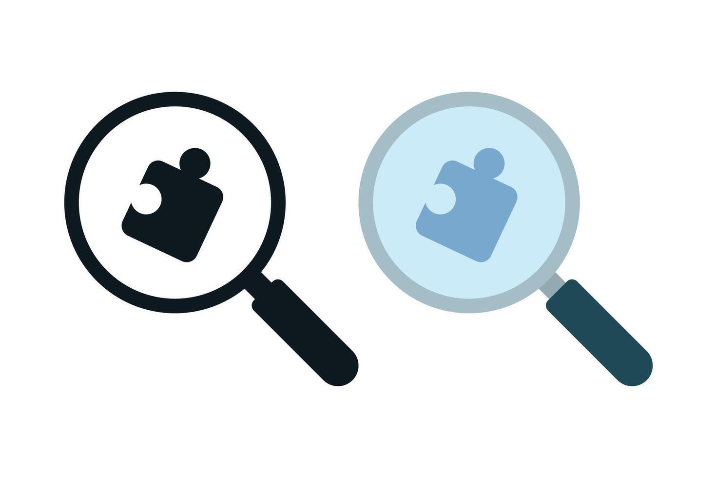 Puzzle Piece Magnifying Glass vector