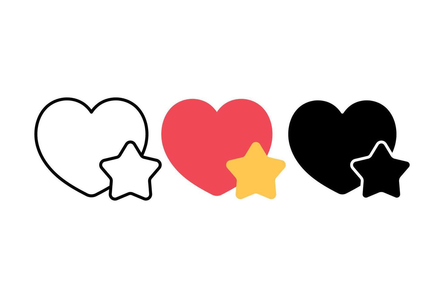 Heart With Star Set vector
