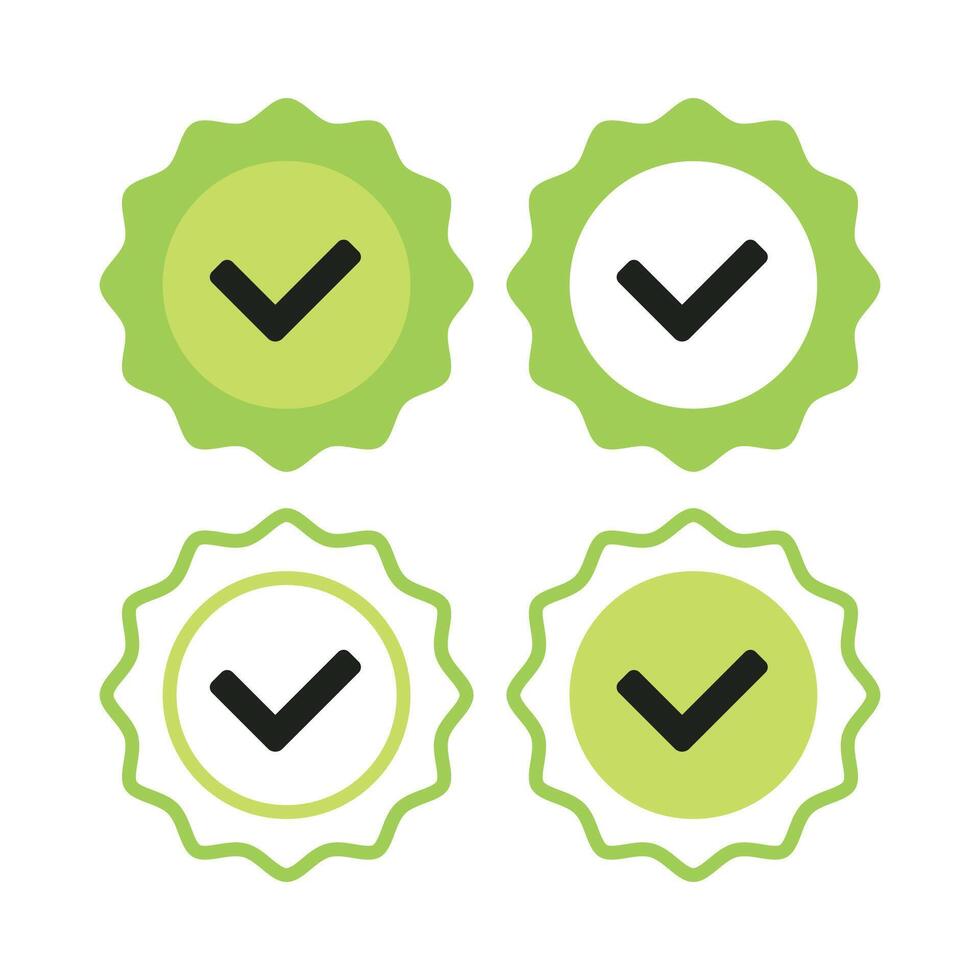 Check Mark Sticker Set vector