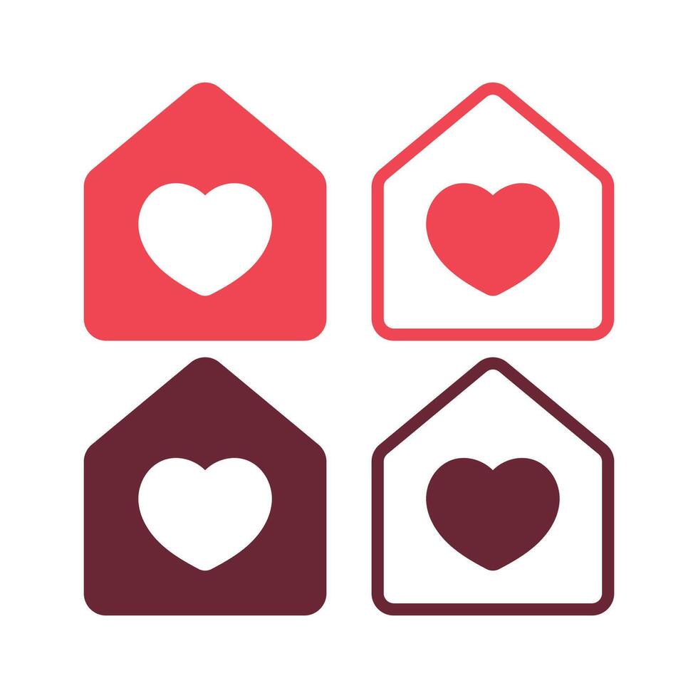House With Heart Multiple Set vector