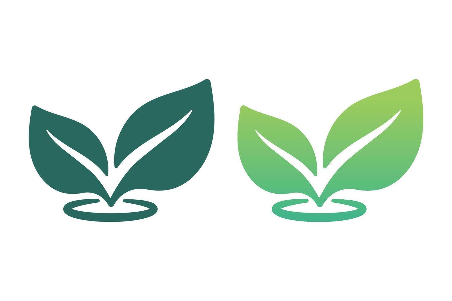 Two Leaves Flat And Gradient vector