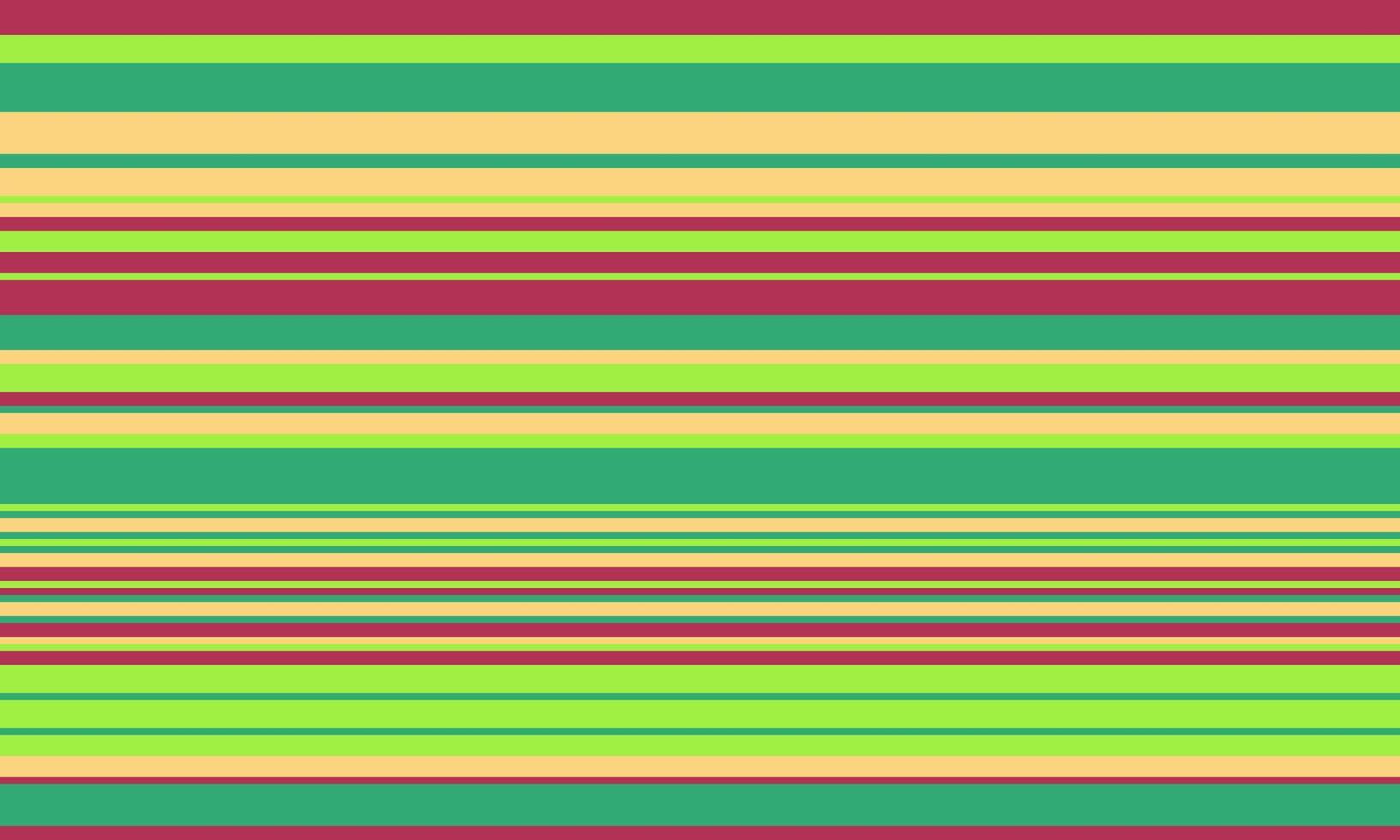 Vibrant horizontal stripes in lime green, teal, and muted red create a cheerful, modern design. Perfect for backgrounds, website banners, or textile prints. vector