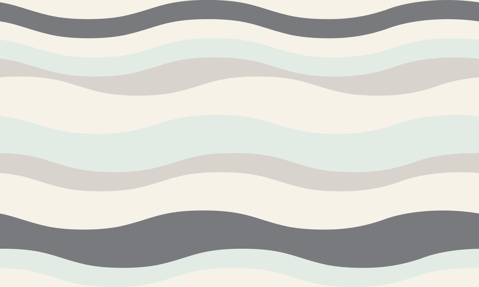 Serene wavy stripes in soft grey, beige, and mint green create a calming, minimalist pattern. Ideal for backgrounds, textiles, website designs, and stationery. vector