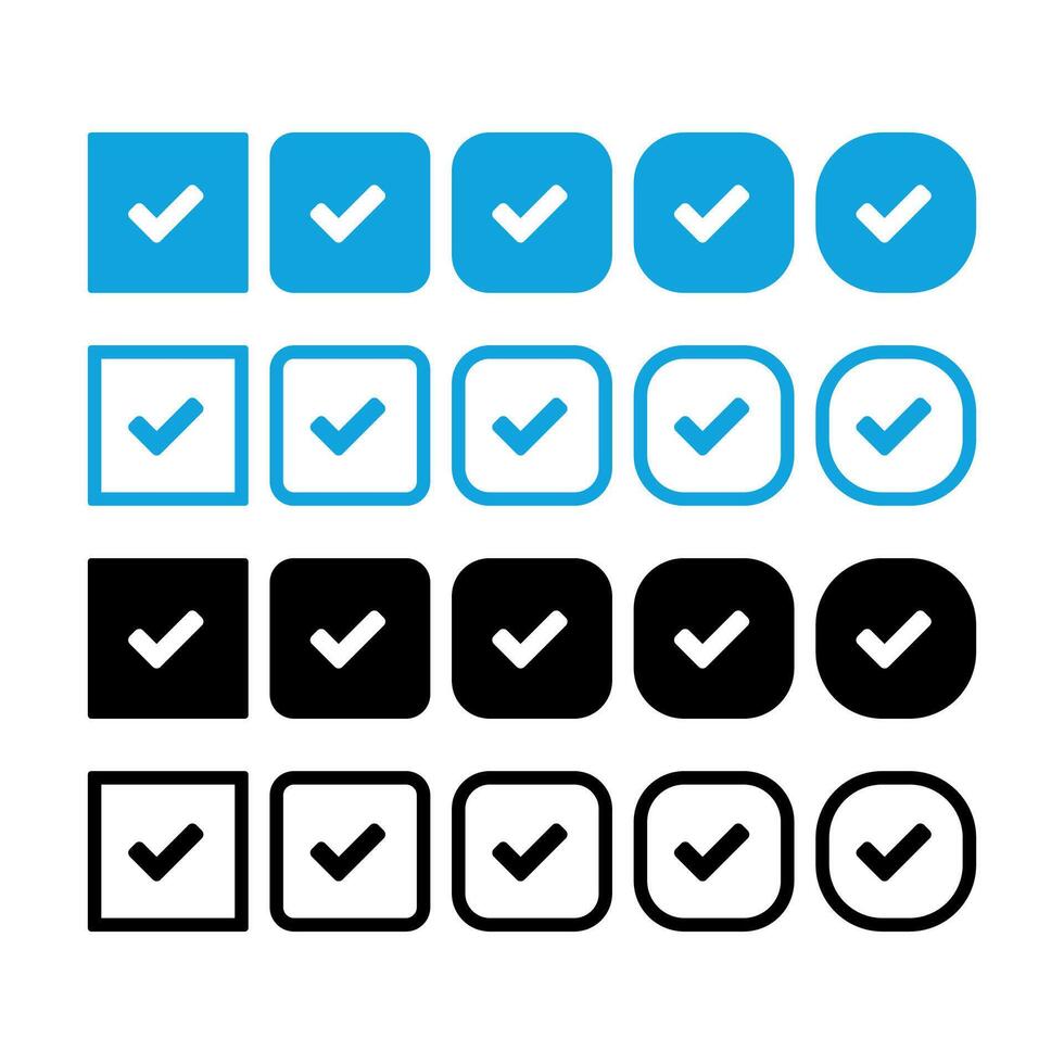 Check Mark Squares Set vector