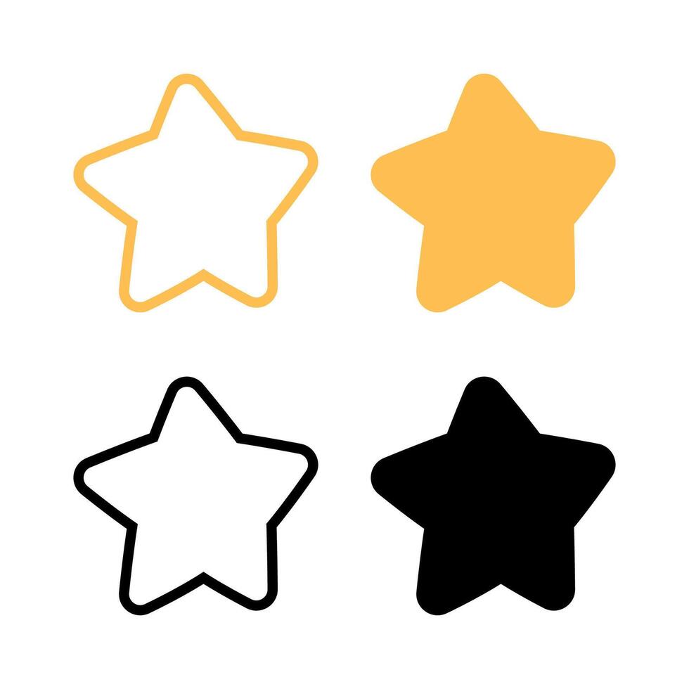 Hand Drawn Style Star Set vector