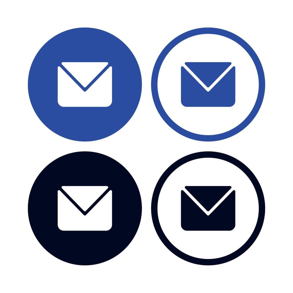 Simple Modern Email Symbol Circles Set vector