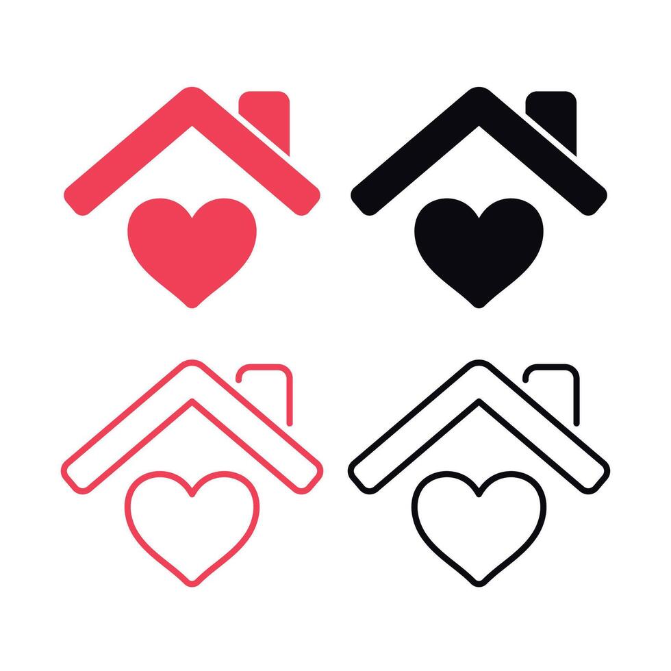 Heart Home Set of Four vector