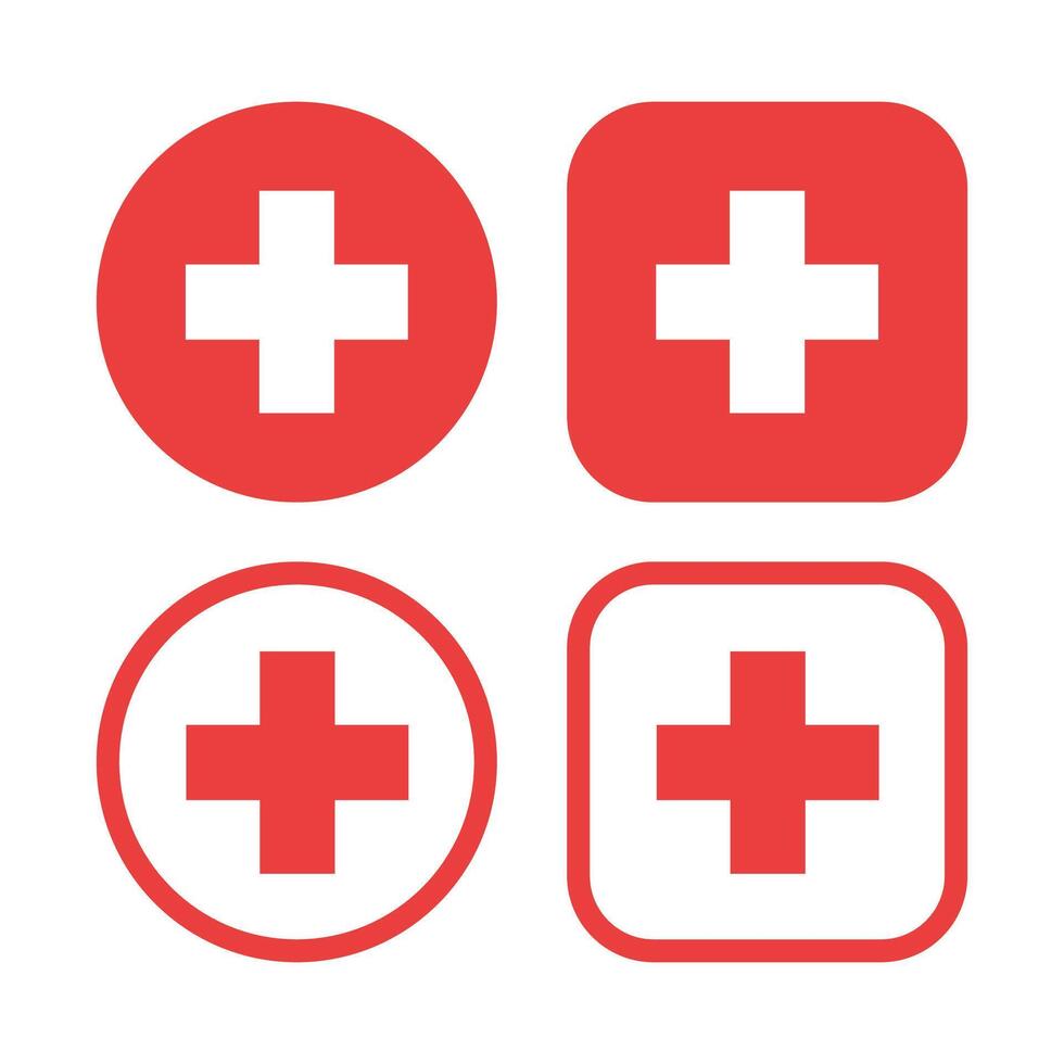 Medical Cross Set Square And Circle vector