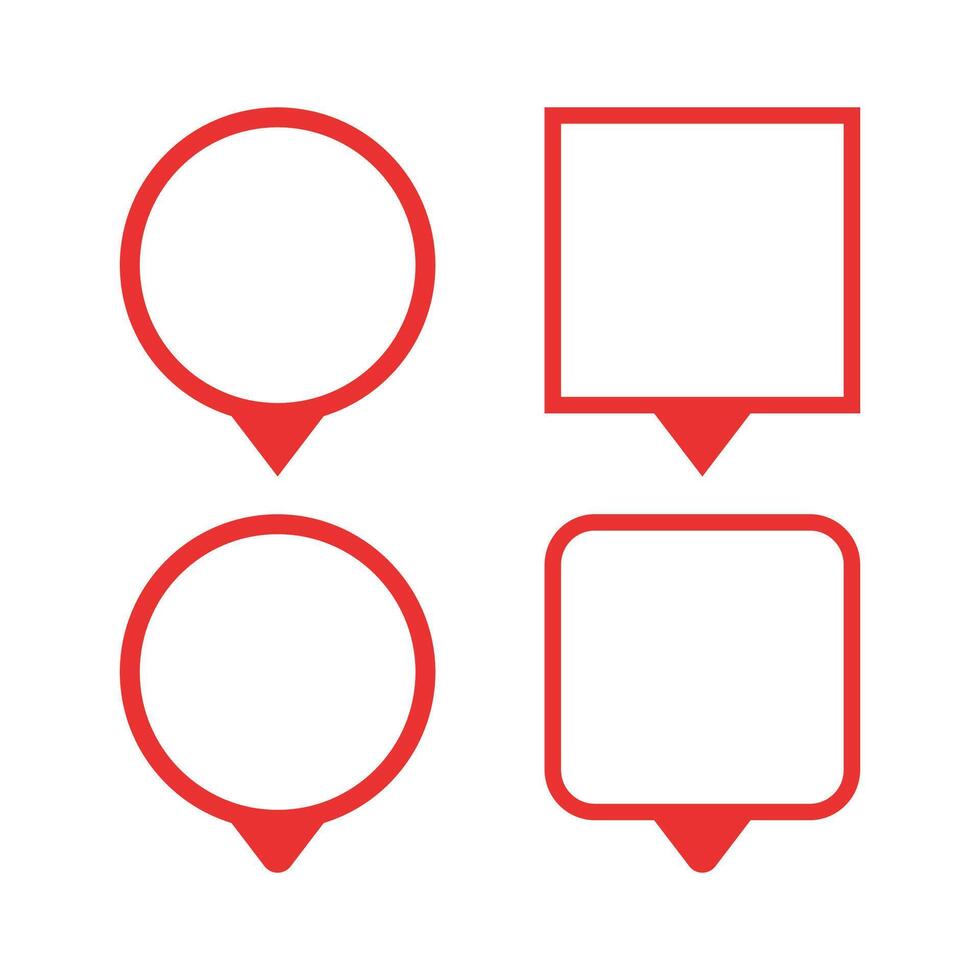 Location Pin Circle And Square Set Of Four vector