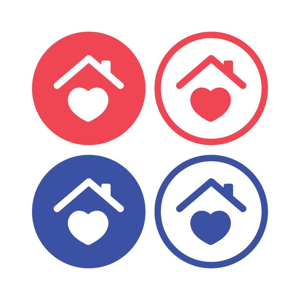 Roof Over Heart Circles Set vector