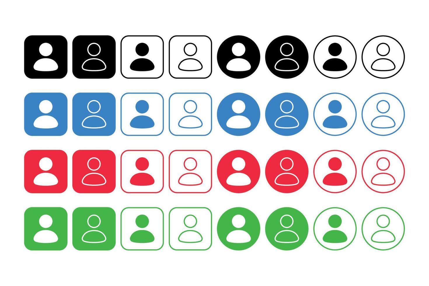 User Circles And Squares Set vector