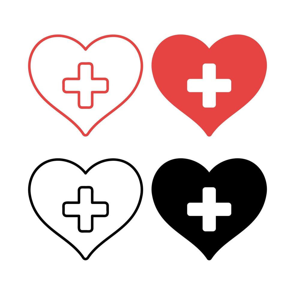Health Hearts Set vector