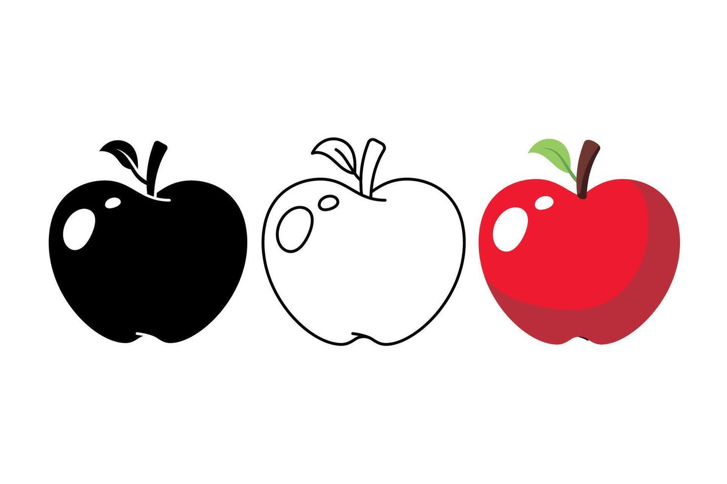 Apple Multiple Styles Set vector