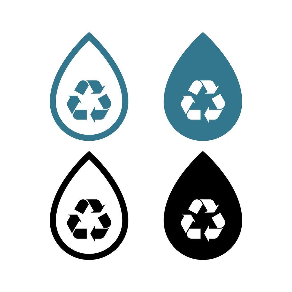 Recycle Signs Droplets Set vector