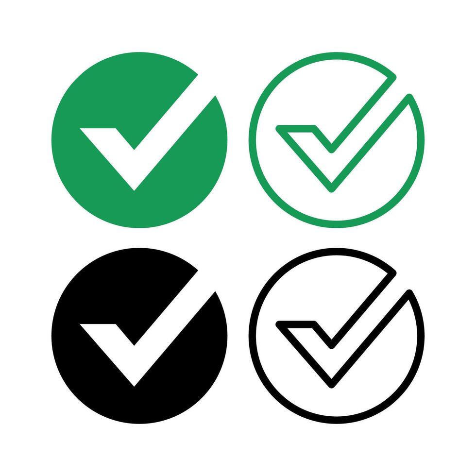 Check Mark Cutout Circles Set vector