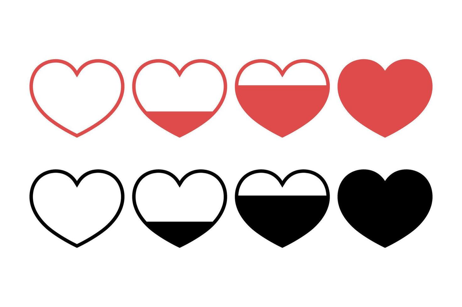 Hearts Filling Up Black And Red vector