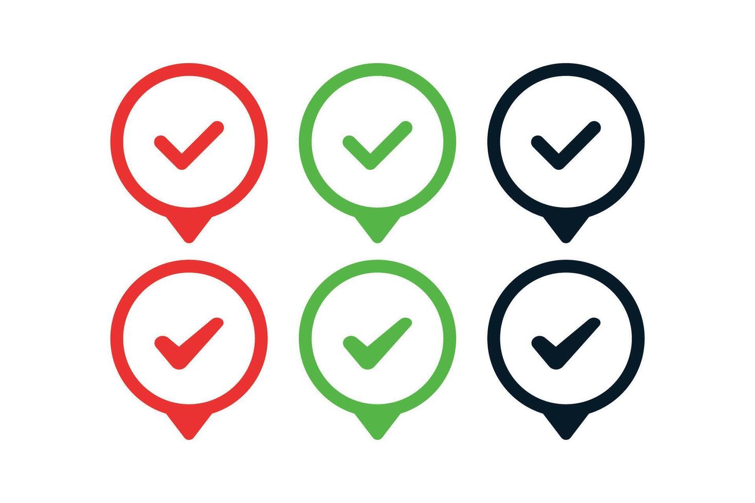 Location Pin Check Mark Set vector