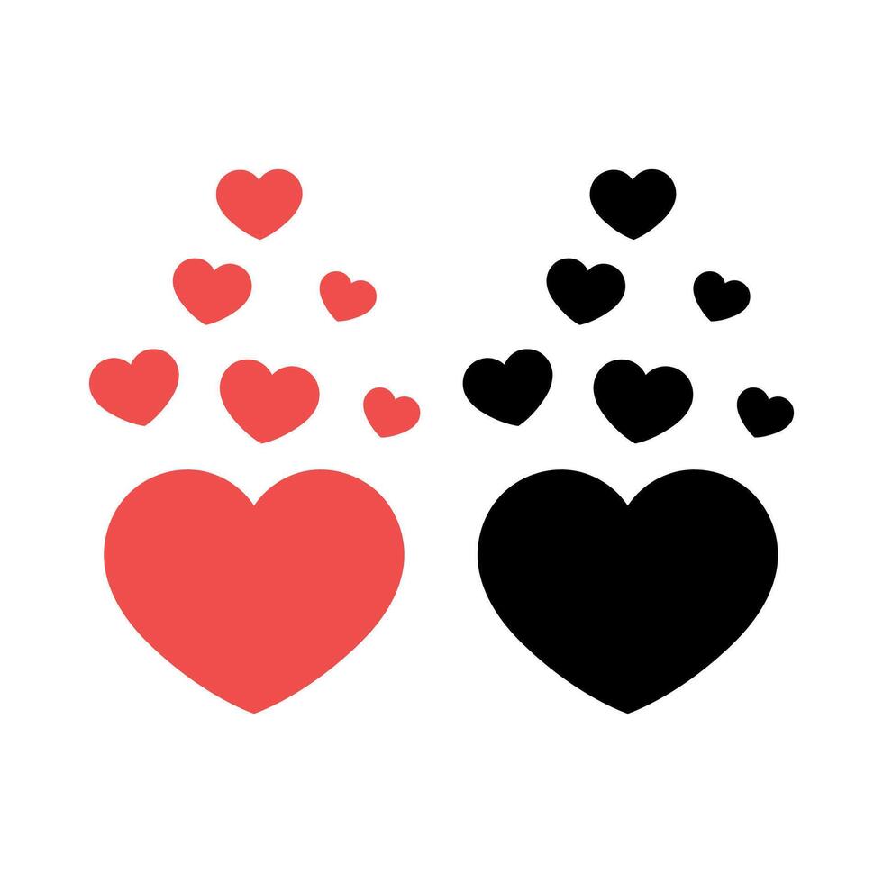 Floating Hearts Black And Red vector