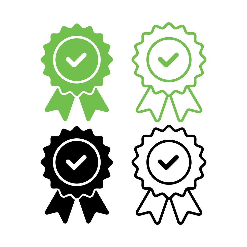 Check Mark Approval Ribbon Black And Green vector