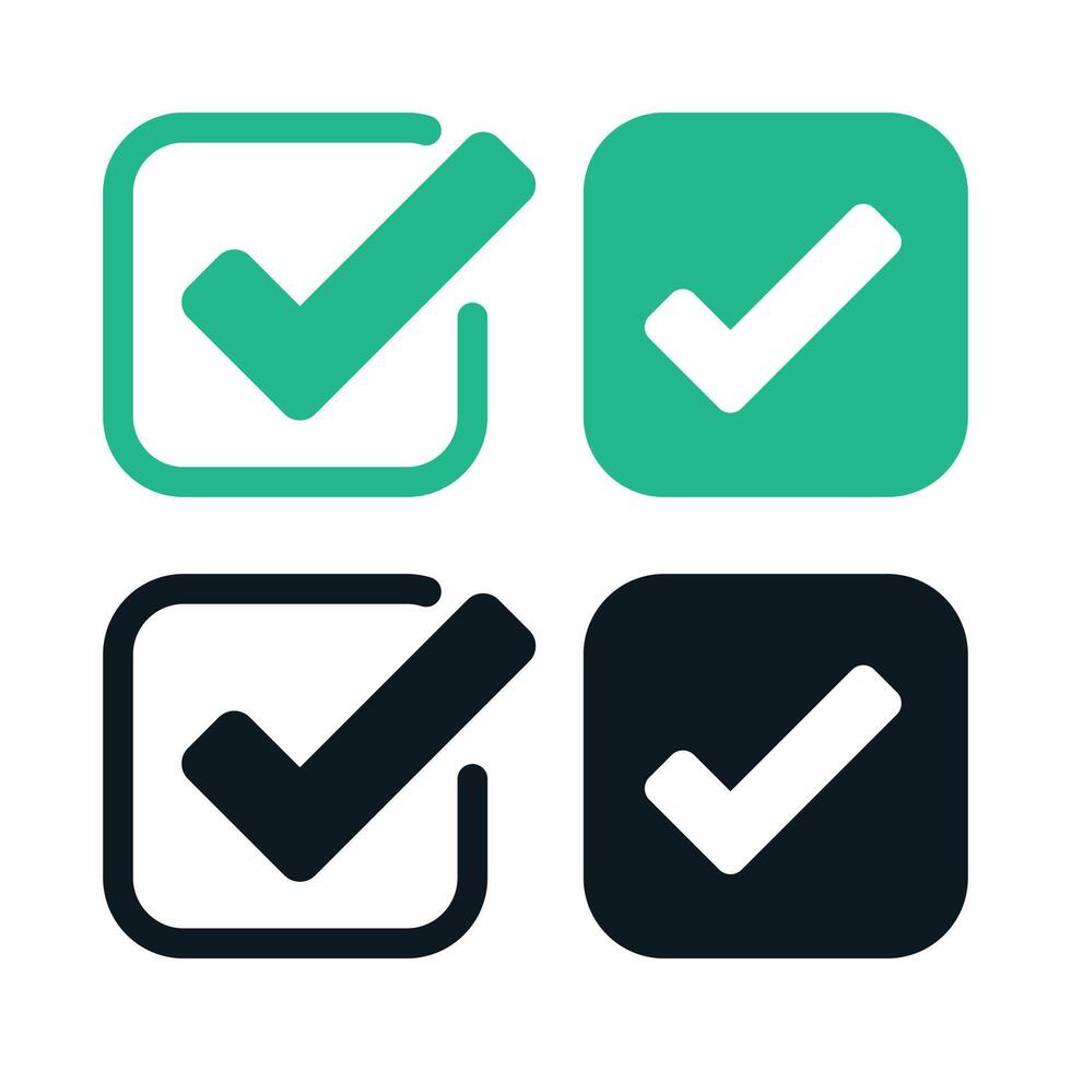 Check Mark Squares Set Of Four vector