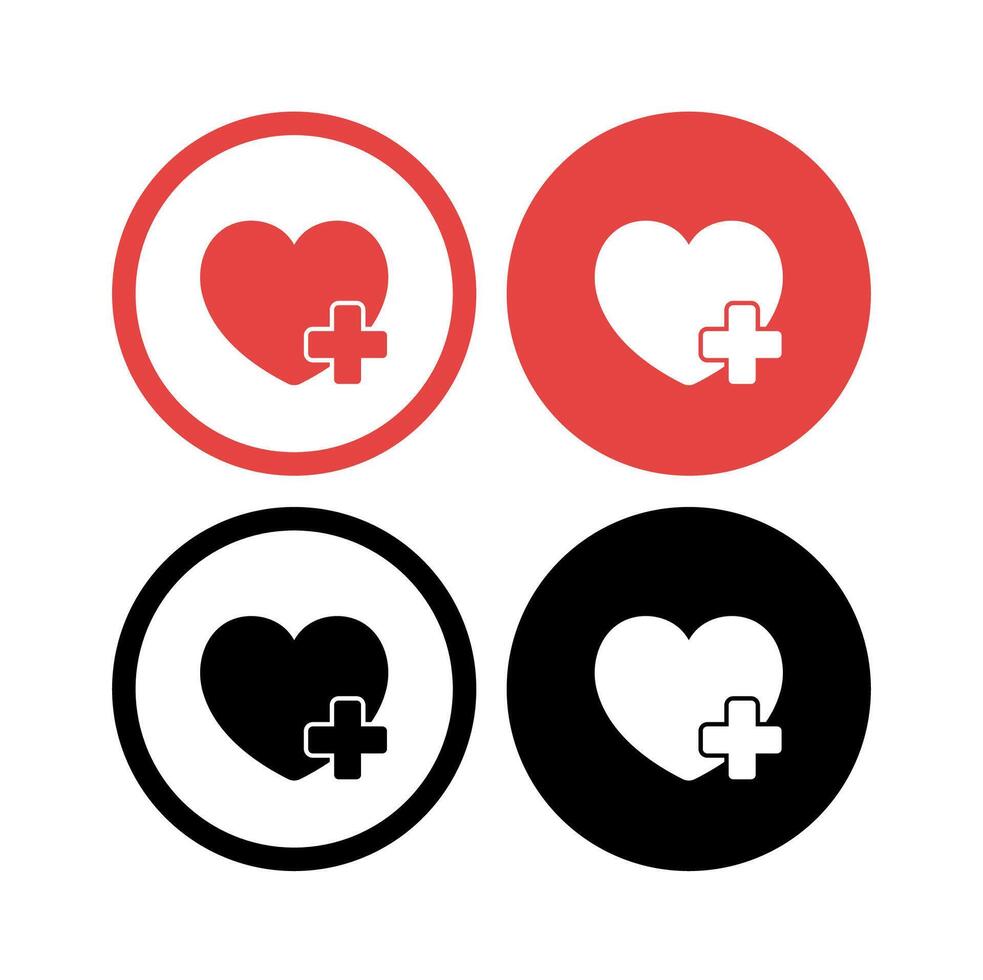 Health Heart Circles Set vector