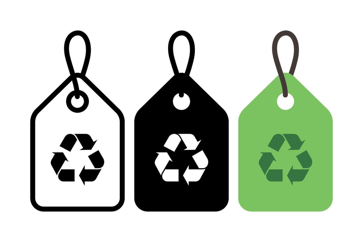 Recycle Sales Tag Set Of Three vector