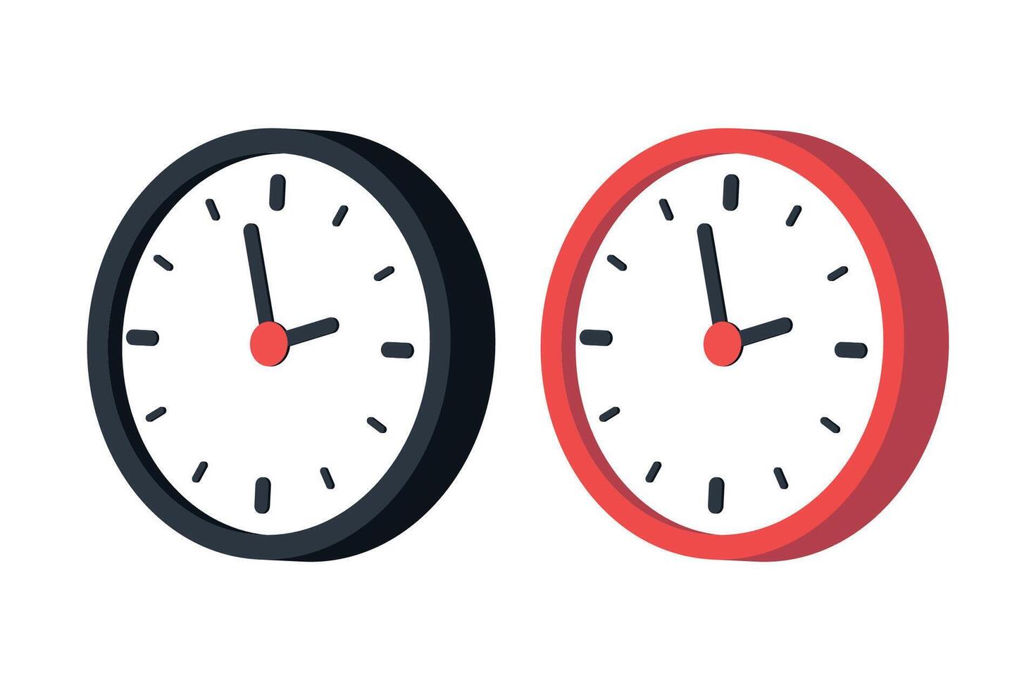 Clock 3D Style Set Of Two vector