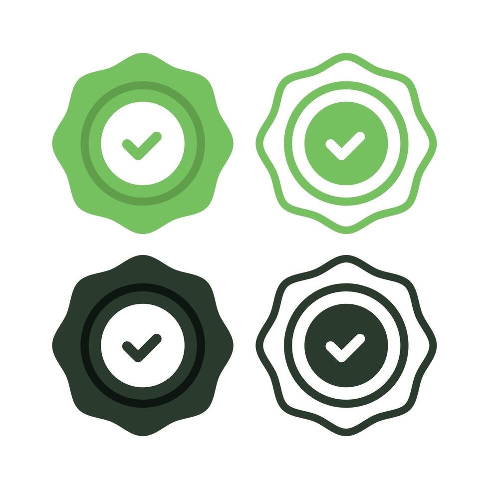 Check Mark Approval Stamp Set Of Four vector