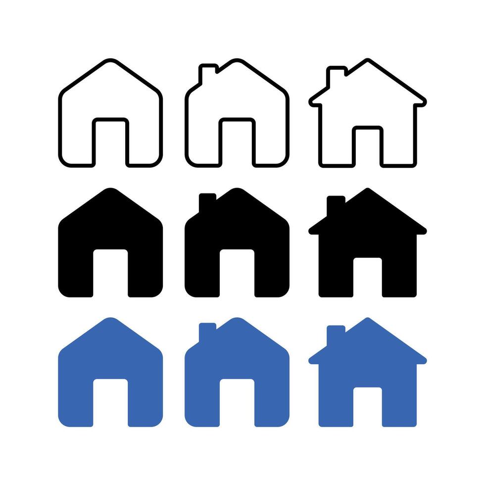 House Symbol Multiple Styles Set vector