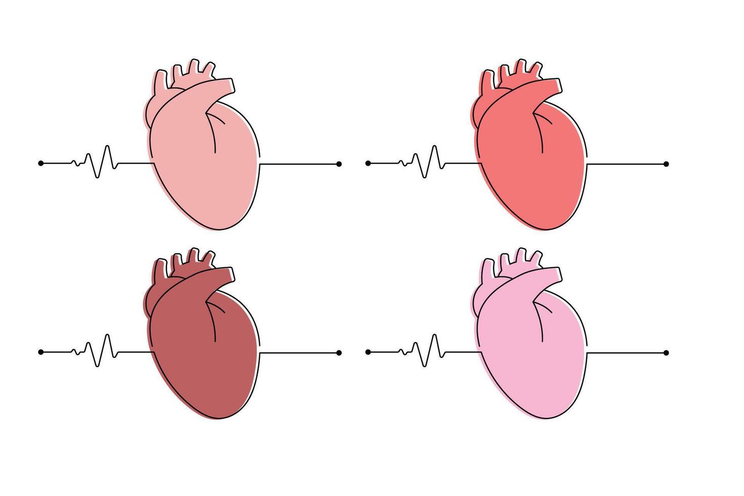 Realistic Heart With Heartbeat Line 2 vector