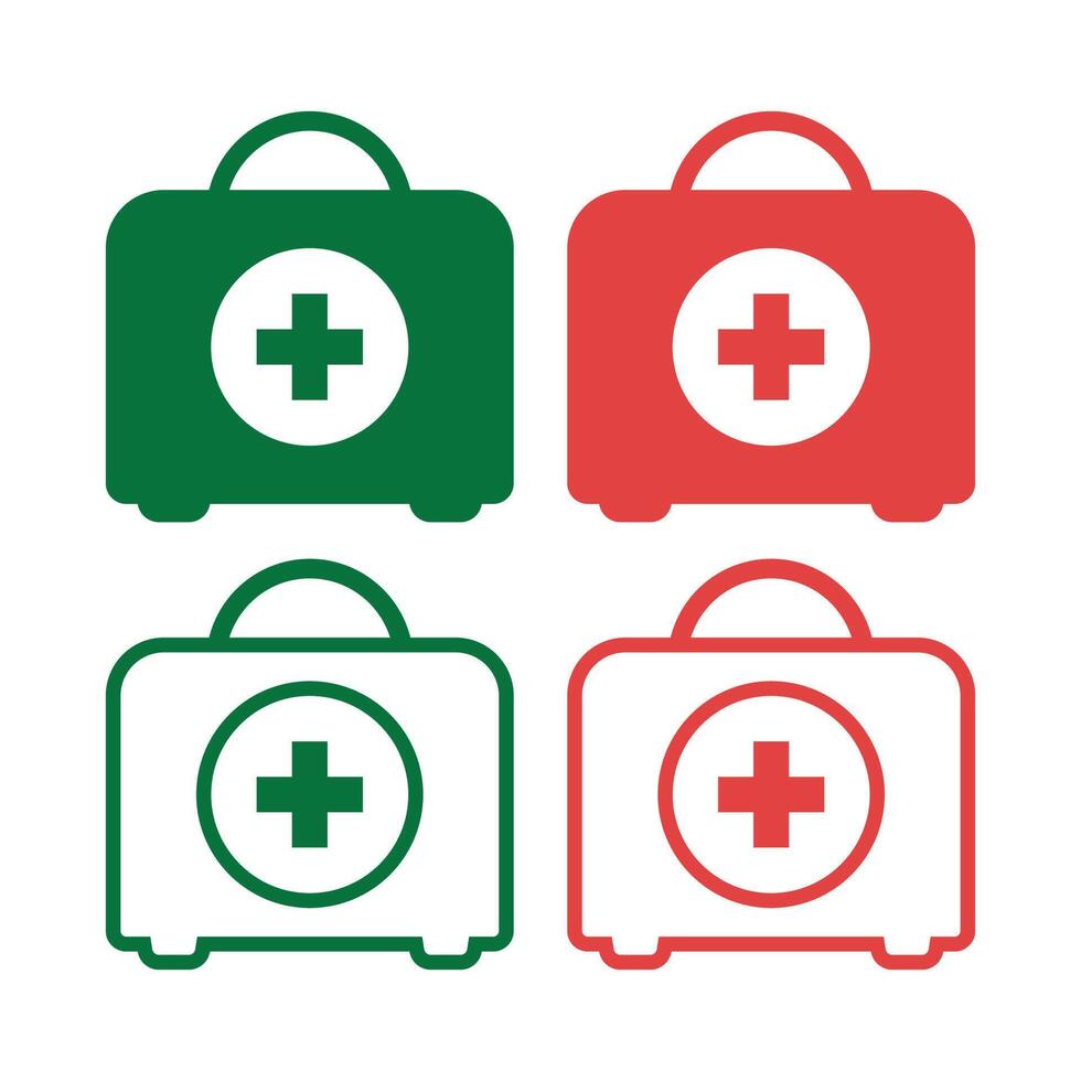 Medical Bag Symbol Set vector