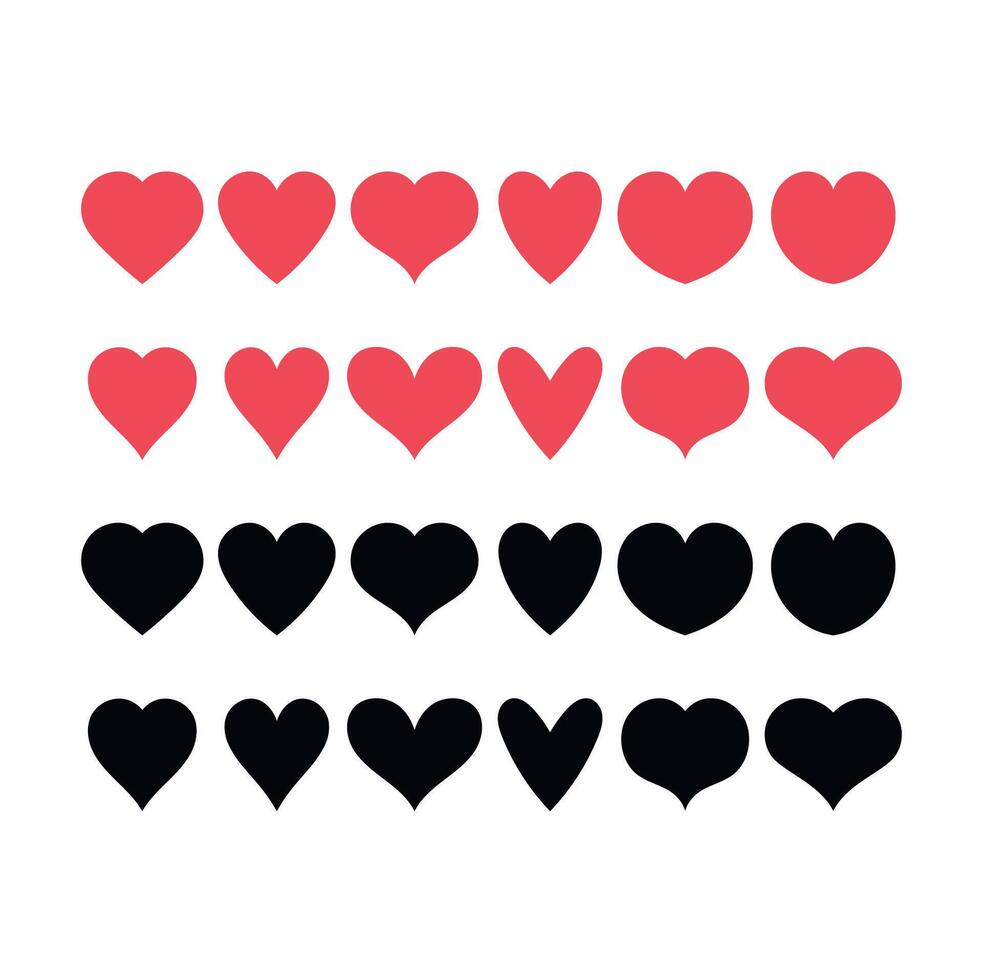 Hearts Multiple Shapes Big Set vector