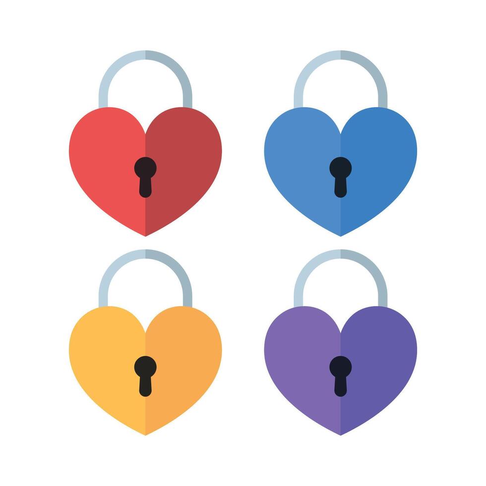 Heart Lock Half Shadow Set vector