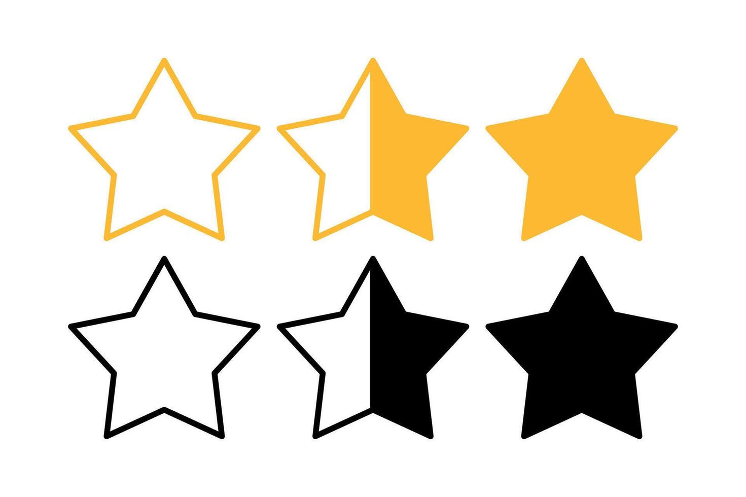 Star Set Yellow And Black vector