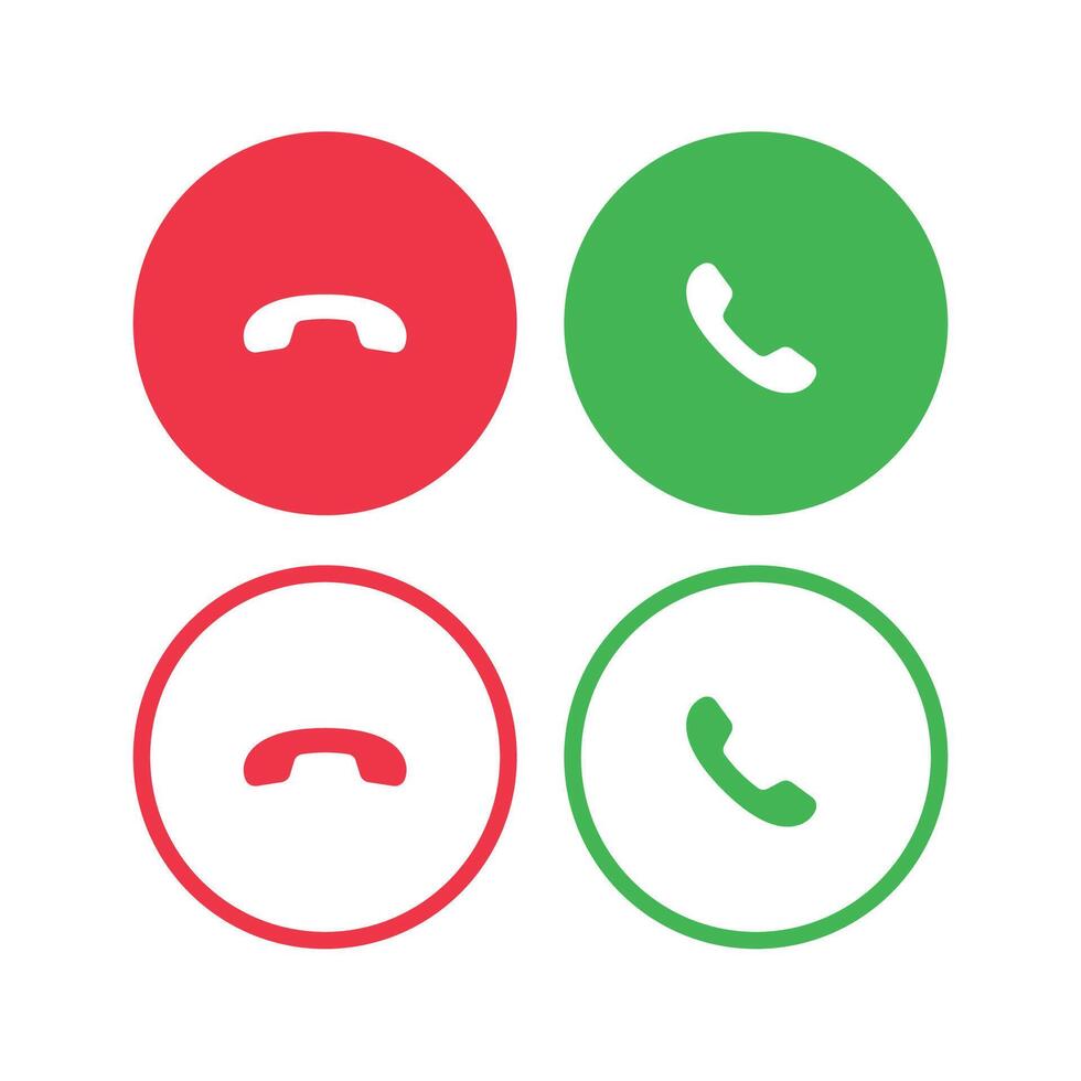 Phone Call Answer And Hang Up Circles vector